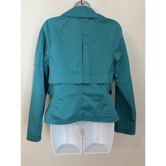 Carlisle Womens Turquoise Blue Moto Jacket Size 10 Full Zip Windbreaker EUC - Picture 4 of 10